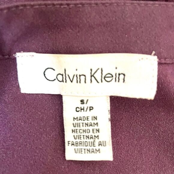 Calvin Klein Blouse Top Purple Size Small  Button - Picture 7 of 8